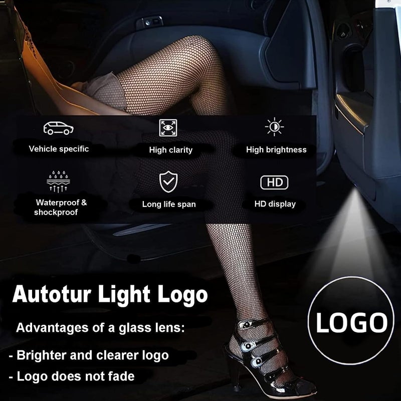 LBYYFCA High Definition LED Projection Welcome Light，Logo Projector Puddle Lights，Compatible with Model Y、Model 3、Model S 、Model X，Plug and Play (2PCS) - Image 5